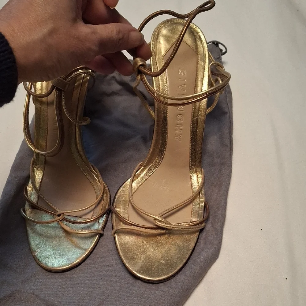 Givenchy Gold Sandels Size 7 - Picture 2 of 4